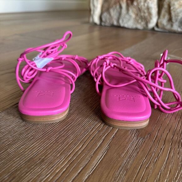 MARC FISHER  Monnie Ankle Wrap Sandal In Pink - Picture 7 of 10